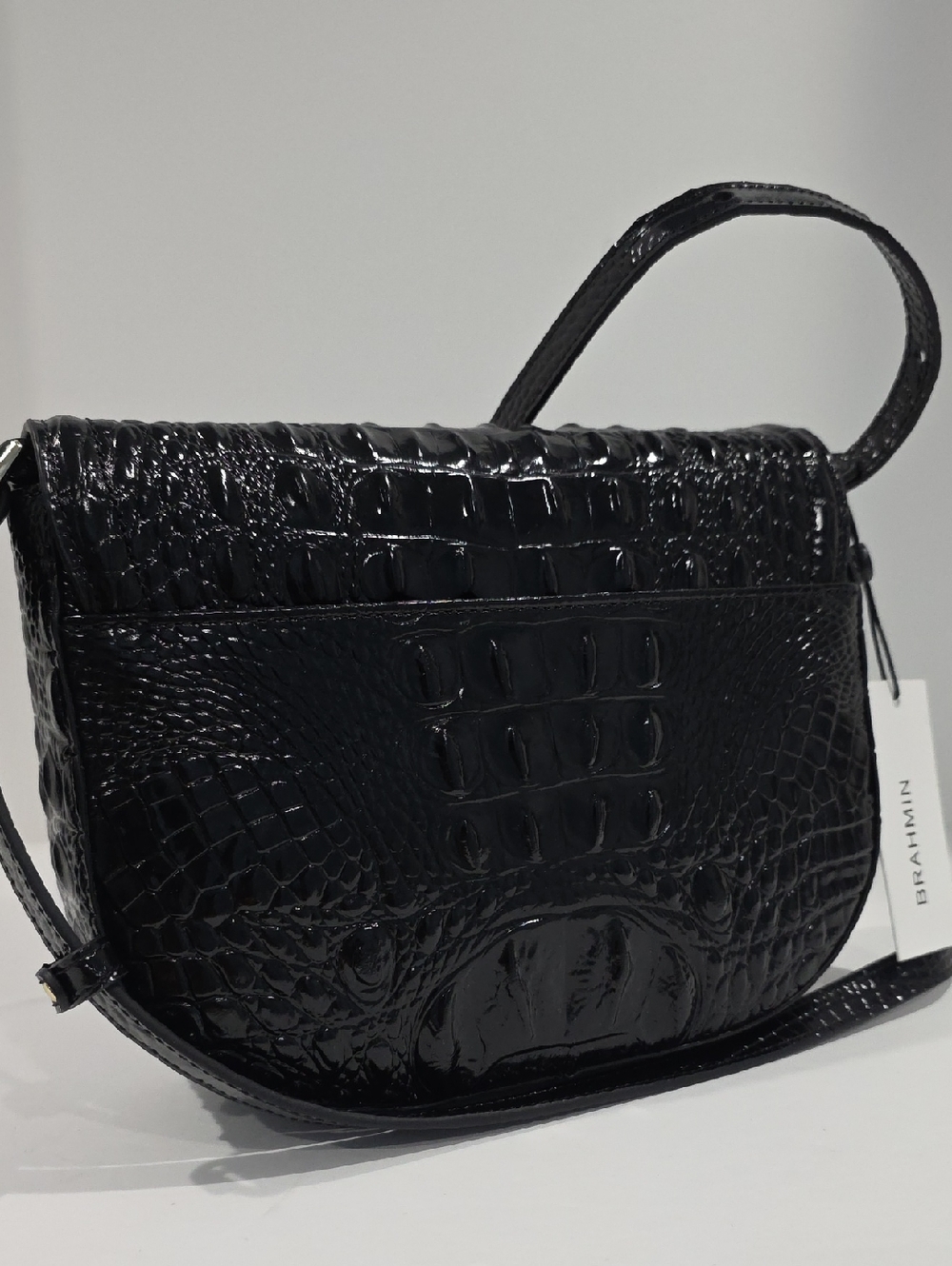 NWT ✅ Brahmin PORTIA BLACK Melbourne Leather Bag ⭐ NWT, COA, DUST BAG - Picture 15 of 16